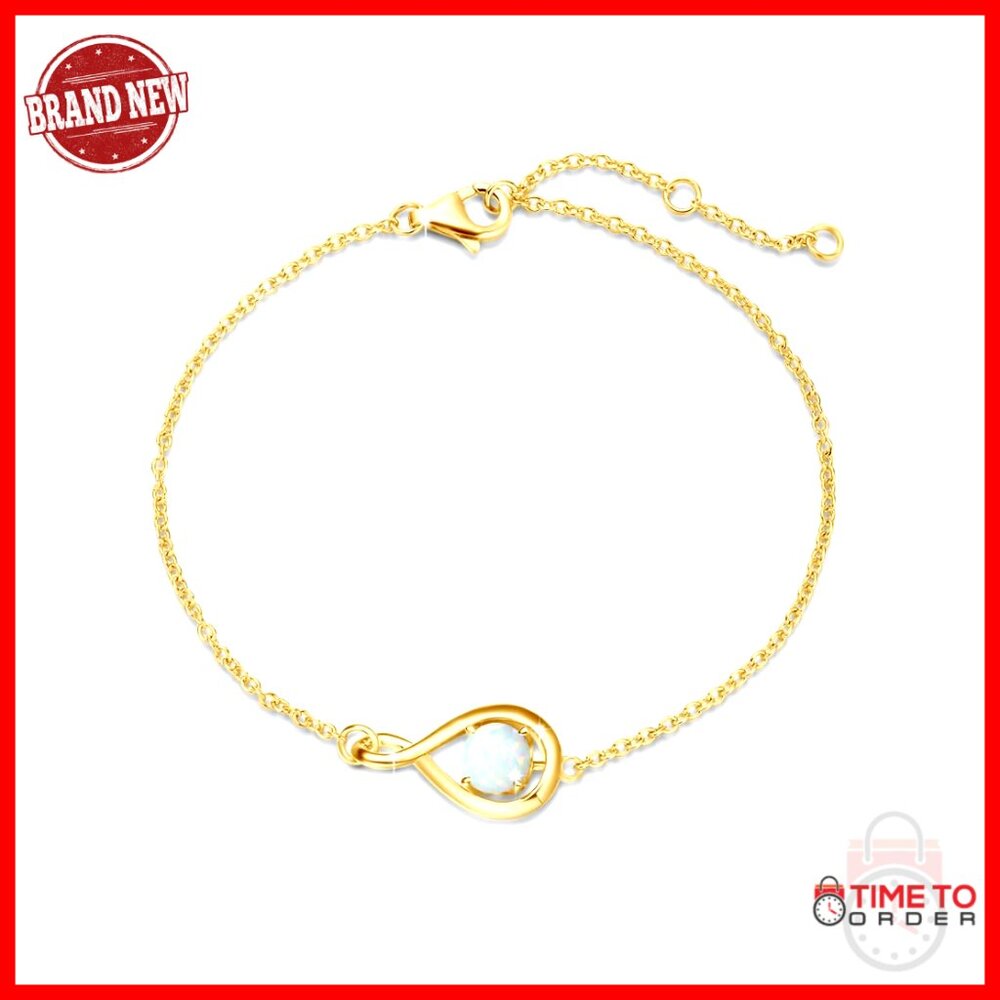 Sterling Silver Infinity Birthstone Bracelet Fine Jewelry Gift For Women